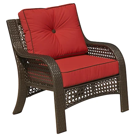 Wicker Chair w/ Sloping Arms